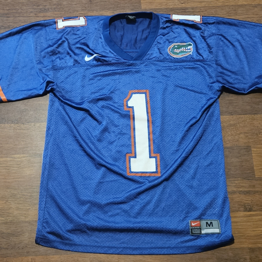 Nike Men’s Blue Florida Gators Football Jersey with White & Orange Accents